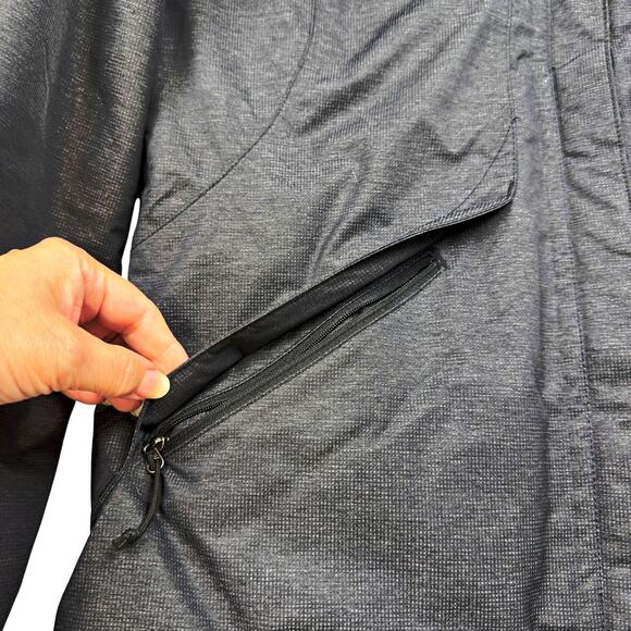 North Face Women's MED Inlux Insulated Jacket Gray Removable Hood Waterproof - Picture 6 of 11